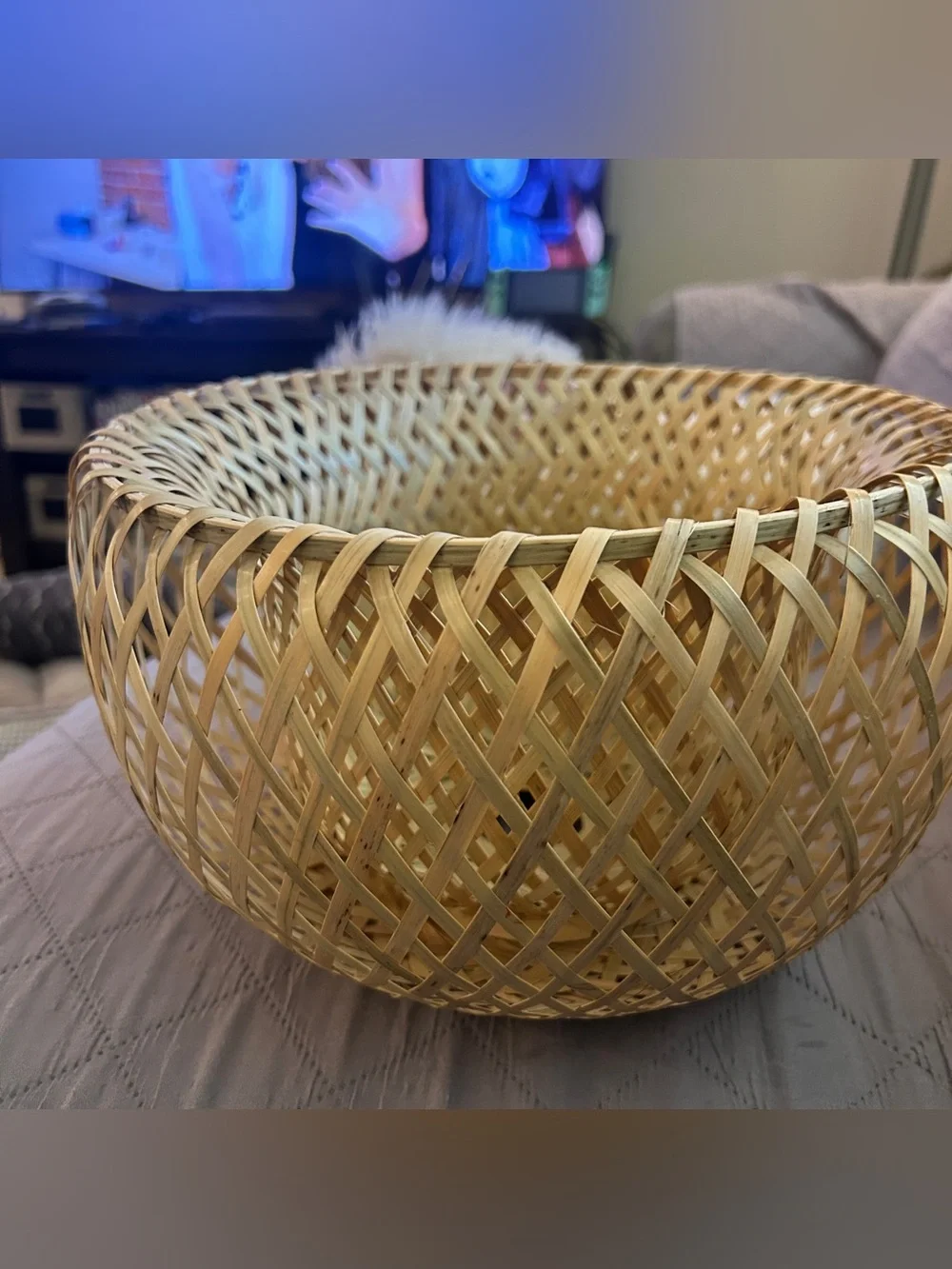 Nordic Bamboo Rattan Pendant Lamp Shades Boho Hanging Light Covers set of 2Two